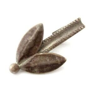 Vintage Old Silver Plated Leaf Design‎ Men's Tie Clip Clasp Signed Speidel